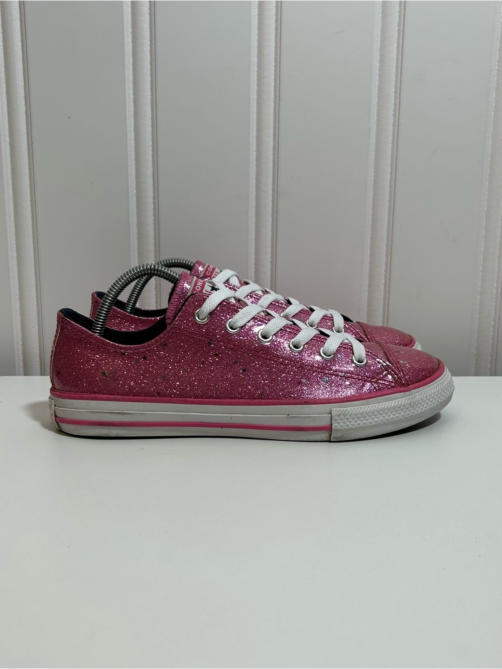 Converse ctas Pink Glitter Low Top Sneakers (Kids)